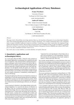 Archaeological Applications of Fuzzy Databases