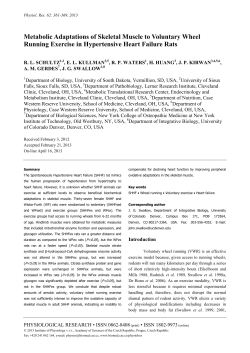 Metabolic Adaptations of Skeletal Muscle to Voluntary Wheel