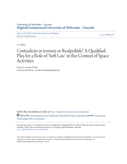 Contradictio in terminis or Realpolitik? A Qualified Plea for a Role of