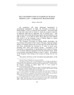 self-incrimination in european human rights law&mdash;a pregnant