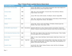 Films, TV Series Filmed or partially filmed on Bowen Island
