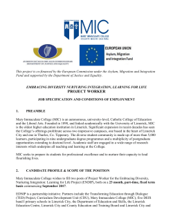 Job Description - Mary Immaculate College