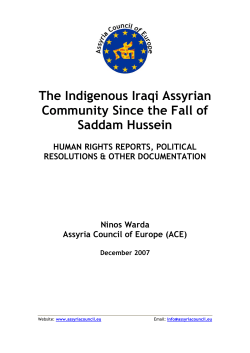 The Indigenous Iraqi Assyrian Community Since the Fall of Saddam