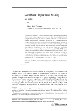 Sacred moments: Implications on well-being and stress