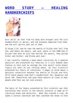 word study – healing handkerchiefs