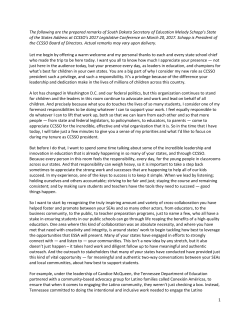 1 The following are the prepared remarks of South Dakota Secretary