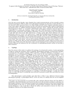 Word-Prosodic Typology - UC Berkeley Linguistics