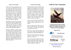 General Public Leaflet - Swifts in the Community