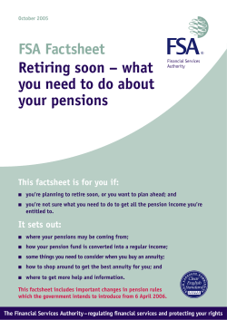 FSA Factsheet Retiring soon &ndash; what you need to do about your