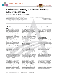 Antibacterial activity in adhesive dentistry: A literature review