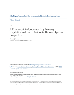 A Framework for Understanding Property Regulation and Land Use