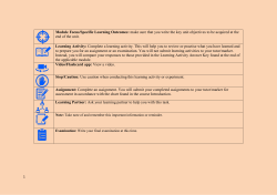 Module Focus/Specific Learning Outcomes: make - erasmus e-vet