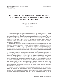 beginnings and development of tourism in the spanish protectorate