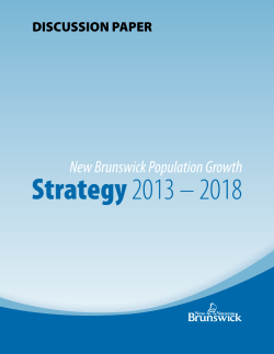 NB Population Growth Strategy 2013-2018