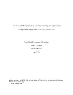 Self-critical perfectionism, daily emotional