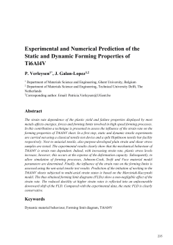 Experimental and Numerical Prediction of the Static and Dynamic