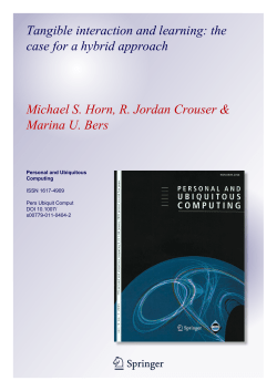 Tangible interaction and learning