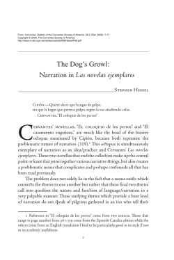 The Dog`s Growl: Narration in Las novelas ejemplares - H-Net