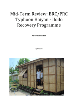 Mid-Term Review: BRC/PRC Typhoon Haiyan - Iloilo