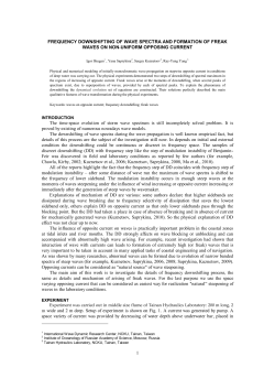1 FREQUENCY DOWNSHIFTING OF WAVE SPECTRA AND