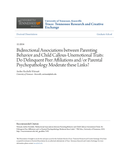 Bidirectional Associations between Parenting Behavior and Child