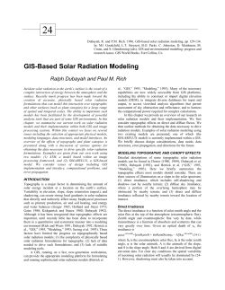 GIS-Based Solar Radiation Modeling