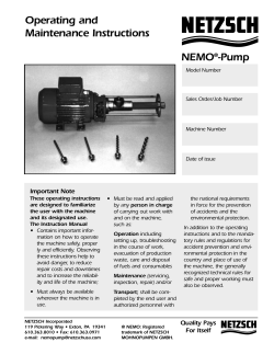 Operating and Maintenance Instructions NEMO&reg;-Pump