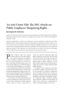 An Anti-Union Tide: The 2011 Attacks on Public-Employees