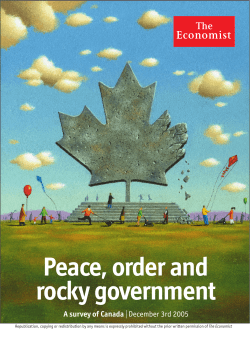 Peace, order and rocky government A survey of Canada