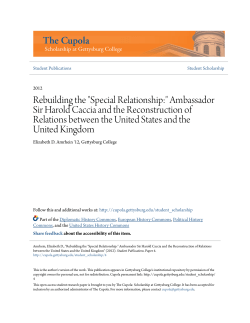 Rebuilding the "Special Relationship:"