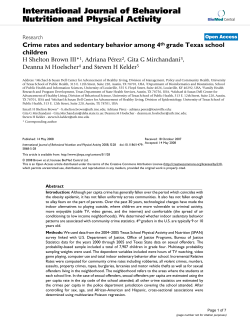 Crime rates and sedentary behavior among 4thgrade Texas school