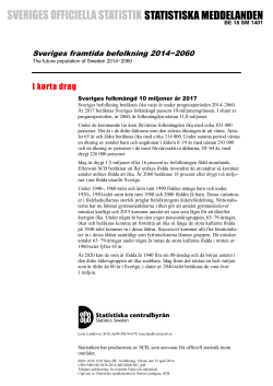 Sveriges framtida befolkning 2014&minus;2060