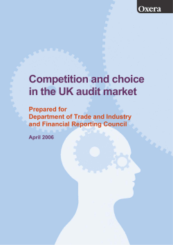 Competition and choice in the UK audit market