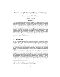 Interest Group Lobbying and Corporate Strategy