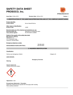 SAFETY DATA SHEET PROSOCO, Inc.