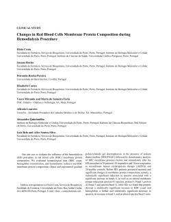 Changes in Red Blood Cells Membrane Protein Composition during