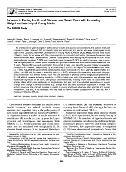 Increase in Fasting Insulin and Glucose over Seven Years with