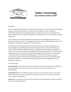 Shelter Terminology - Association of Shelter Veterinarians
