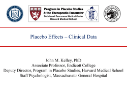 Placebo Effects &ndash; Clinical Data