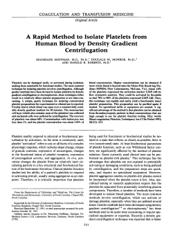 A Rapid Method to Isolate Platelets from Human Blood by Density
