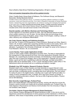 Seminar Speaker Biographies
