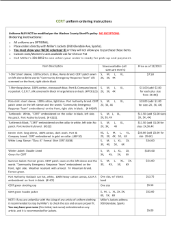 CERT uniform ordering instructions