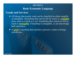 Basic Economic Language Goods and Services