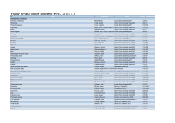 English books / linklist Bibliothek KSBG (21.03.17)