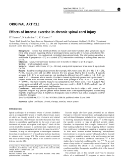 ORIGINAL ARTICLE Effects of intense exercise in chronic spinal