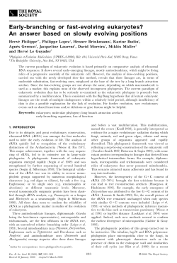 Early-branching or fast-evolving eukaryotes? - Universit&eacute; Paris-Sud