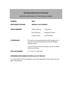 DecisionThis is an PDF link - Victorian Institute of Teaching