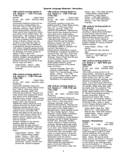 Spanish Language Materials - Secondary 18th century