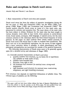Rules and exceptions in Dutch word stress