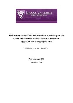 Risk-return tradeoff and the behaviour of volatility on the South